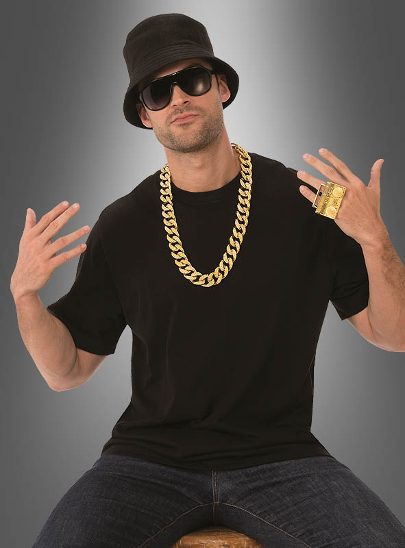 Goldschmuck Rapper Kostümset 1 Goldschmuck Rapper Kostümset