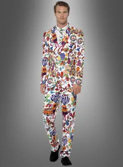 Bunter Anzug Hippie Style 3-teilig