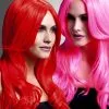 Khloe Langhaarperücke Pink Oder Rot