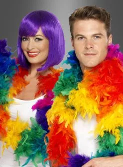 Bunte Federboa Regenbogenfarben 190 Cm