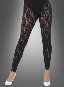 Romantische Spitzenleggings Schwarz