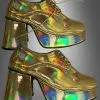 Hologramm Plateauschuhe 70er Disco Fever