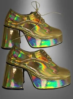 Hologramm Plateauschuhe 70er Disco Fever