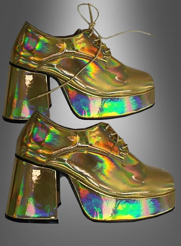 Hologramm Plateauschuhe 70er Disco Fever 1 Hologramm Plateauschuhe 70er Disco Fever