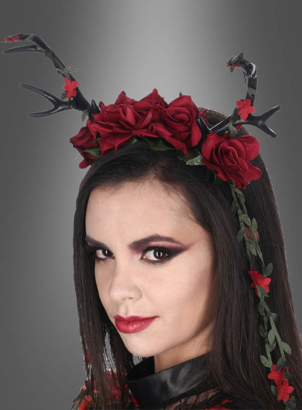 Deluxe Geweih Haarschmuck Mit Rosen 1 Deluxe Geweih Haarschmuck Mit Rosen