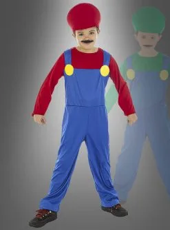 Roter Klempner Videospiel Kinderkostüm