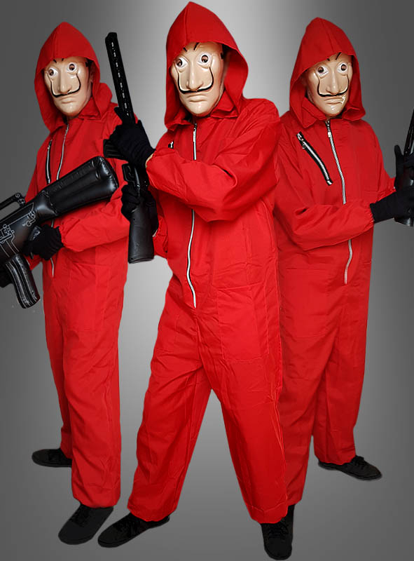 Roter Bankräuber Kostüm Mit Waffe 1 Roter Bankräuber Kostüm Mit Waffe