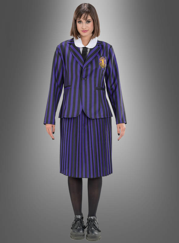 Wednesday Damen Schuluniform Schwarz Lila 1 Wednesday Damen Schuluniform Schwarz Lila