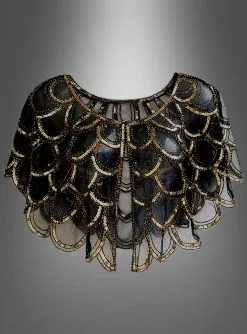 Golden Twenties Cape Für Damen Schwarz-gold