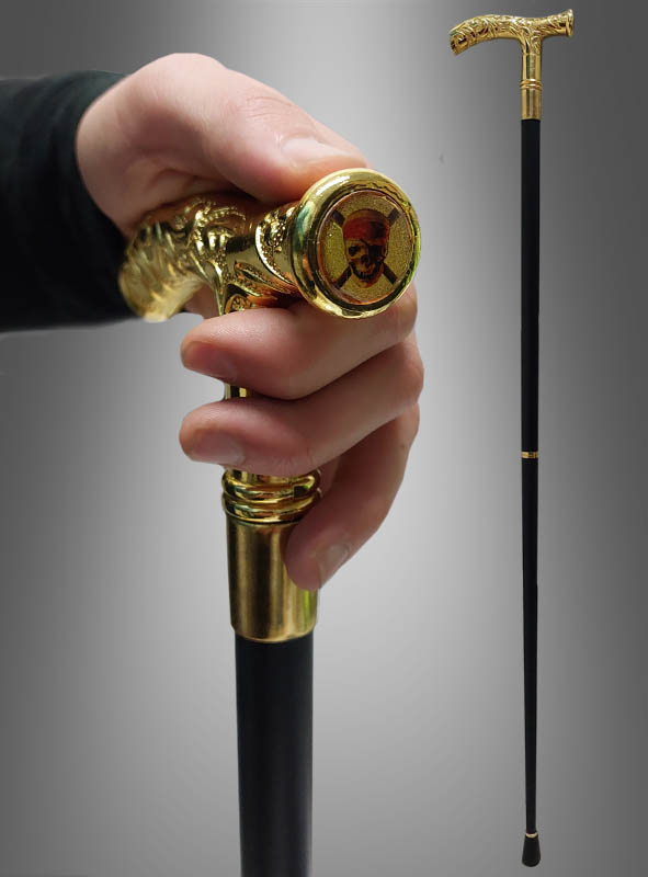 Edler Gehstock Mit Goldenem Griff 93cm 1 Edler Gehstock Mit Goldenem Griff 93cm