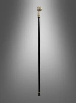 Totenkopf Gehstock Aus Metall Gold