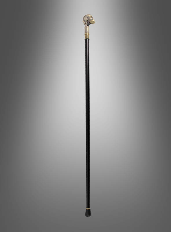 Totenkopf Gehstock Aus Metall Gold 1 Totenkopf Gehstock Aus Metall Gold