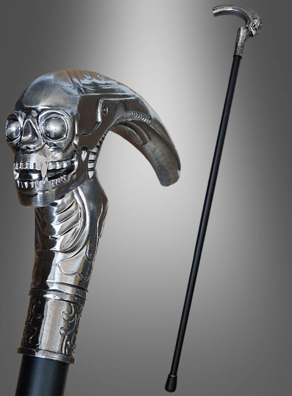 Totenkopf Gehstock Mit Handgriff 93cm 1 Totenkopf Gehstock Mit Handgriff 93cm