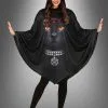 Poncho Schwarze Katze Mit Kapuze