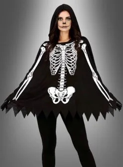 Skelett Poncho Halloween Kostüm