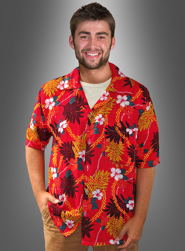 Hawaiihemd Blütenzauber Rot 1 Hawaiihemd Blütenzauber Rot