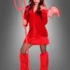 Rotes Teufelkleid Mit Stulpen