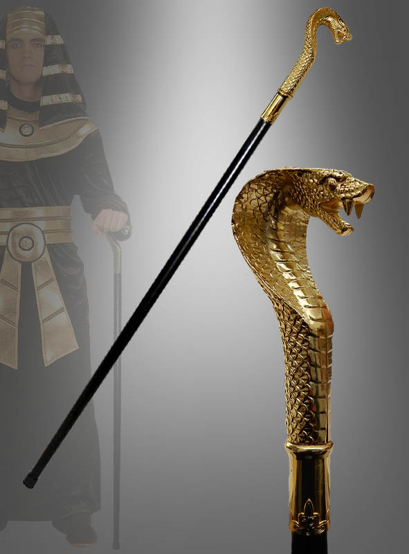 Deluxe Cobra Gehstock Schlange Pharao Gold 94cm 1 Deluxe Cobra Gehstock Schlange Pharao Gold 94cm