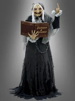 Riesige Halloween Hexe Animiert Mit Buch