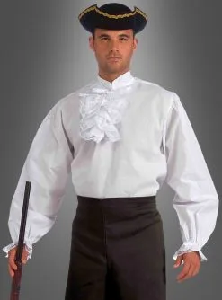 Elegantes Rüschenhemd Herren Weiß