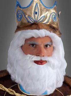 König Neptun Weiße Perücke Mit Bart