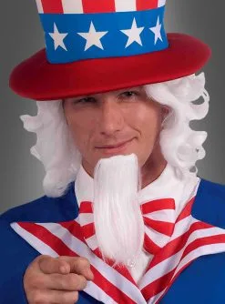 Onkel Sam USA Weiße Perücke Und Bart