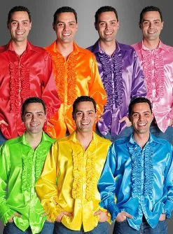 Deluxe Rüschenhemden 70er Waschbar