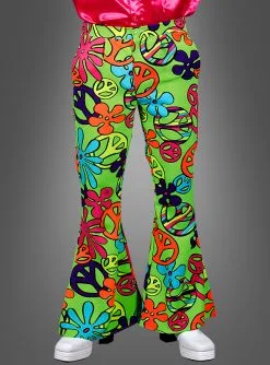 Herren Neon Peace Grün Schlaghose