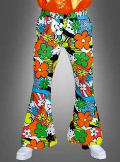 Schlaghose Herren Neon Flowers