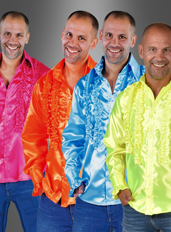 Doppelreihiges Rüschenhemd Waschbar 70er 1 Doppelreihiges Rüschenhemd Waschbar 70er