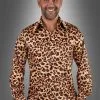Herrenhemd Leoprint 80er Jahre