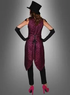 Ärmelloser Damenfrack Cabaret Schwarz-pink -Günstiges Kostumhaus Geschäft 42 223142 pic3