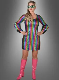 Hologramm Partykleid Regenbogen