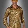 Hologramm Party Hemd Gold Schwarz