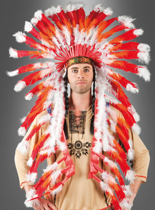 Deluxe Häuptling Indianer Federschmuck 3 Deluxe Häuptling Indianer Federschmuck – Bild 3