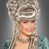 Graue Barockperücke Mit Perlenschmuck