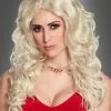 Blonde Langhaarperücke Mit Locken
