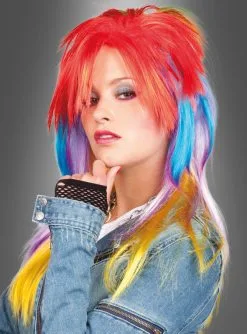 Bunte 80er Jahre Perücke