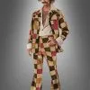 70er Disco Zuhälter Patchworkanzug Mit Bart