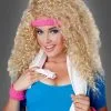 Blonde Perücke Dauerwelle 80er Aerobic