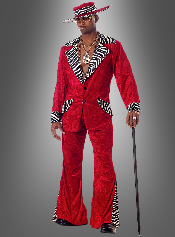 Zuhälter Outfit Rot Mit Zebramuster 1 Zuhälter Outfit Rot Mit Zebramuster