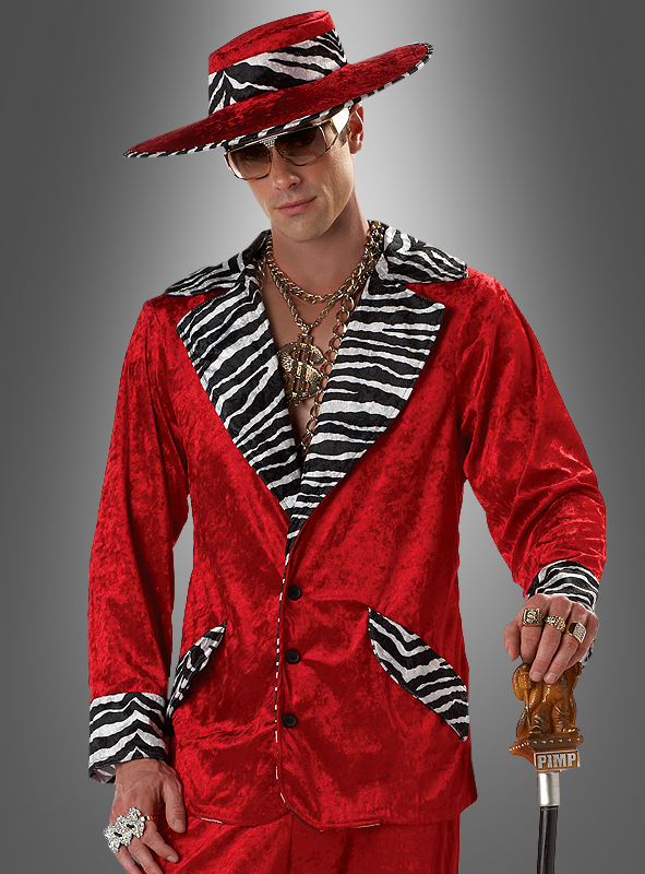 Zuhälter Outfit Rot Mit Zebramuster 2 Zuhälter Outfit Rot Mit Zebramuster – Bild 2