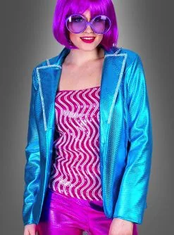 Glanz Jacke Damen Im Disco Style -Günstiges Kostumhaus Geschäft 70er jahre discokostuem metallic jacke damen 2a1512ea61 3