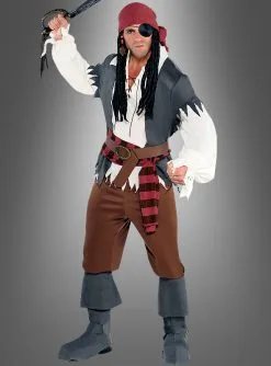 Pirat Captain Castaway Herrenkostüm