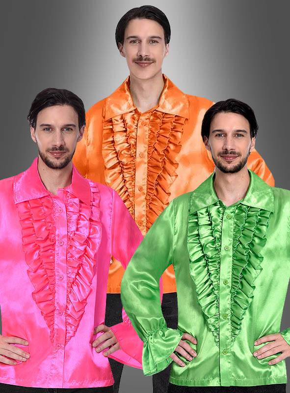 Retro 70er Rüschenhemd Schlagerstar 1 Retro 70er Rüschenhemd Schlagerstar