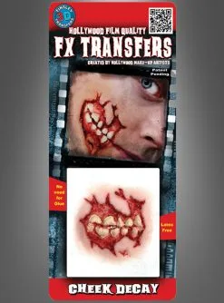 Zombie Wange Klebewunde Tinsley Transfers