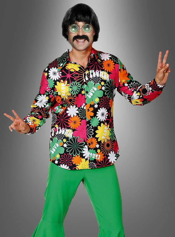 Hippie Herrenhemd Blumenwiese 1 Hippie Herrenhemd Blumenwiese