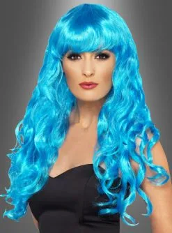 Lange Lockenperücke -Günstiges Kostumhaus Geschäft blaue lockenperuecke langhaar damenperuecke ee735ef5a4 3