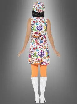 Kleid Hippie Style Für Damen 5 Kleid Hippie Style Für Damen -Günstiges Kostumhaus Geschäft buntes hippie kleid frauen karnevalskostuem flower power 70er jahre 81a926be9a 3