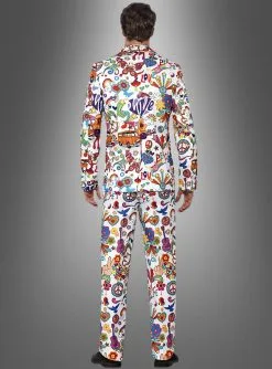 Bunter Anzug Hippie Style 3-teilig -Günstiges Kostumhaus Geschäft flower power anzug mit krawatte 89cbeffa11 3